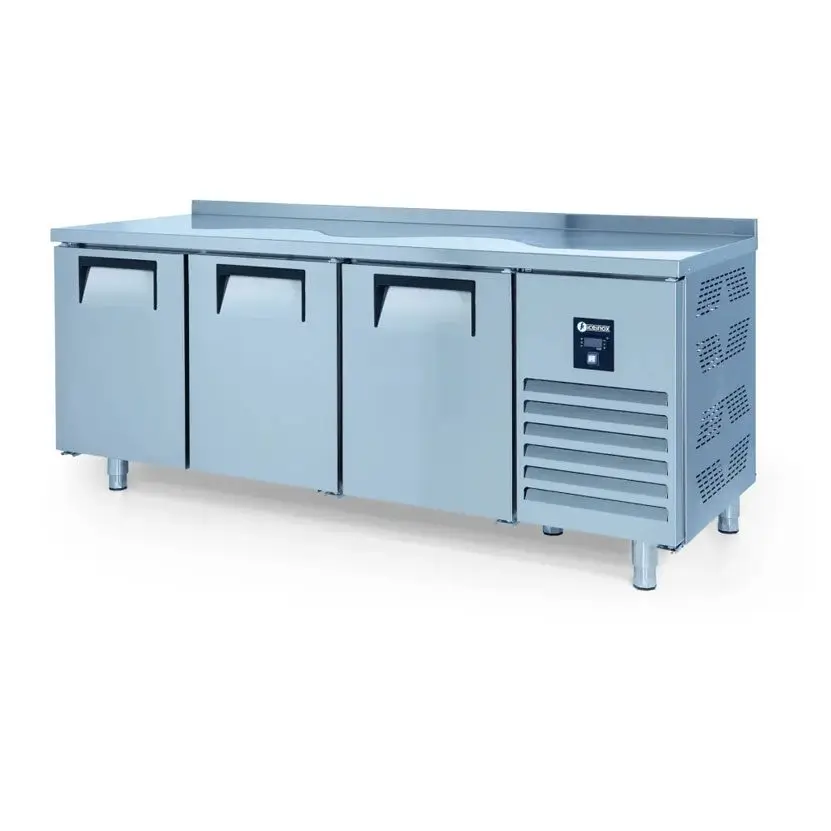 ICEINOX CTS 440 CR – სამკარიანი მაგიდა-მაცივარი უჟანგავი ფოლადით და დაბერვის სისტემით