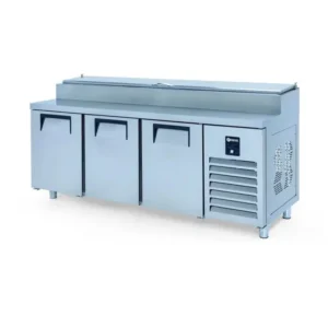 პიცის მაგიდა მაცივარი ICEINOX PTS-L 515 – 3 კარიანი, უჟანგავი ფოლადით და დაბერვის გაგრილებით