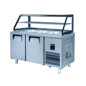 ICEINOX STS-G 330 CR – ცივი ხაზის მაგიდა მაცივარი, 2 კარიანი, უჟანგავი ფოლადით და დაბერვის გაგრილებით
