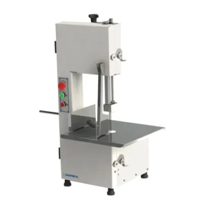 ძვლის ხერხი Mateka – უჟანგავი 220V მოდელი 25 სმ ჭრის შესაძლებლობით და გაყინული ხორცის დამუშავებისთვის