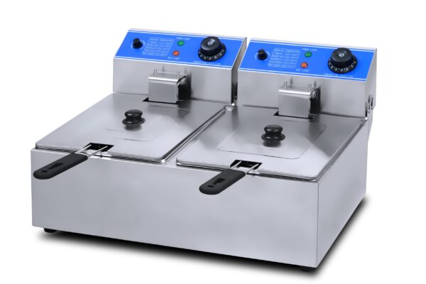 HEF 83A 1 Tank 2 Basket Electric Fryer scaled