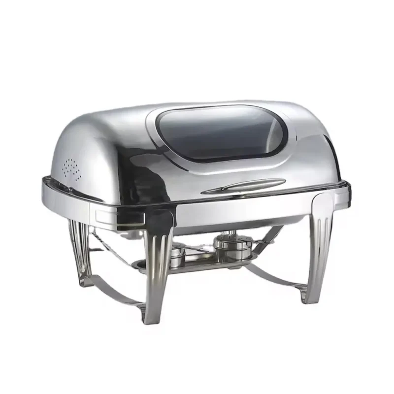 მარმიტი (Chafing Dish) GN 1/1 ფორმატის გამჭვირვალე სახურავით
