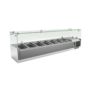 ICEINOX VRX 1500/380 სასალათე მაცივარი – 7 GN კონტეინერიანი უჟანგავი სალათ-ბარი ციფრული კონტროლით