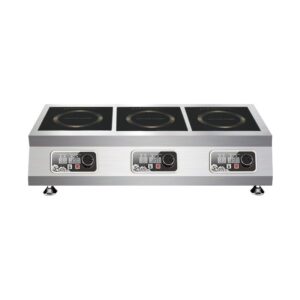 Professional 3-zone linear induction cooktop
