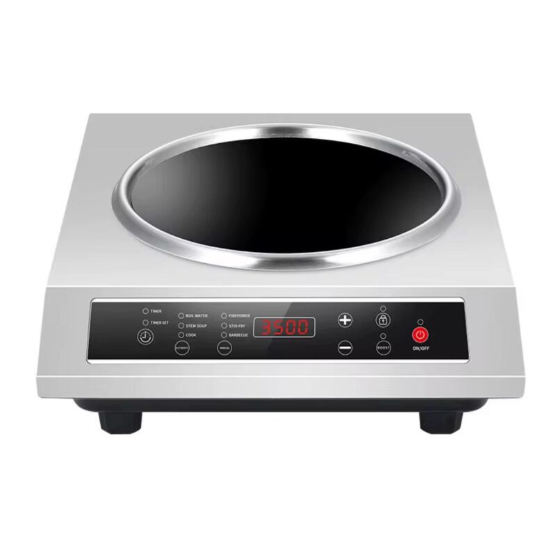 Professional induction burner for wok with 3.5 kW power